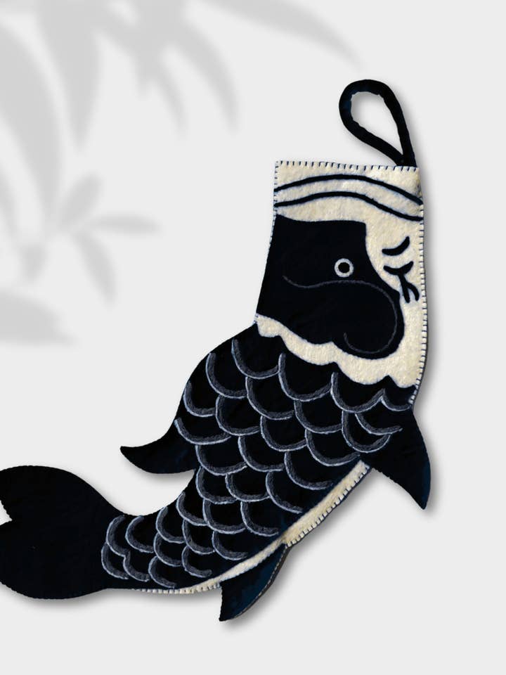 Japanese Koi Windsock Christmas Stocking Felt Holiday Decor for wholesale by Averfelt