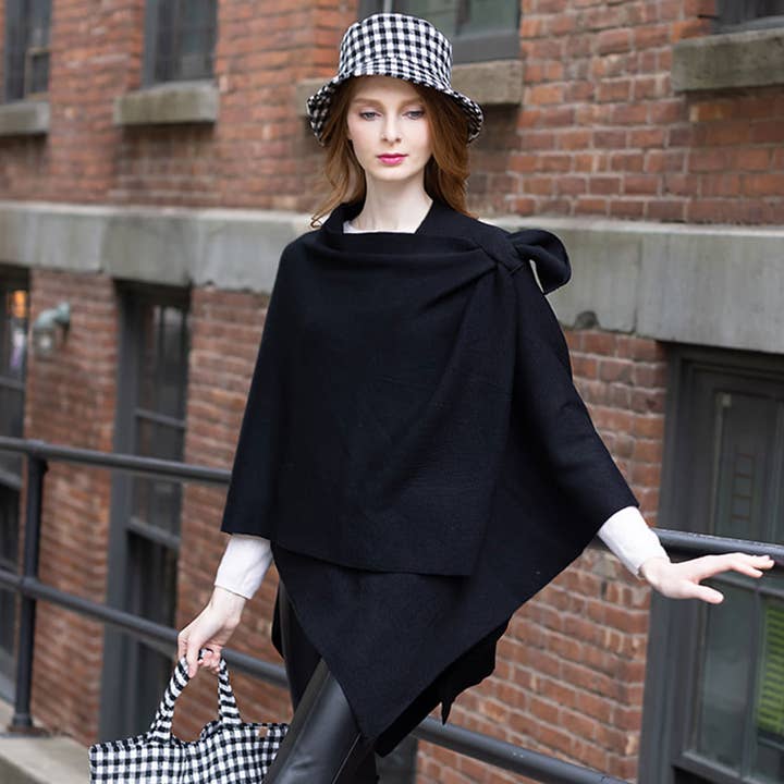 Fashion City - Wholesale Kimono - Women's - Women's Solid Ruana with Shoulder Strap14