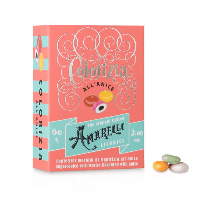 Amarelli Fabbrica Di Liquirizia - Wholesale Licorice - COLORIZIA 60g box Sugar coated Licorice flavored with Anise