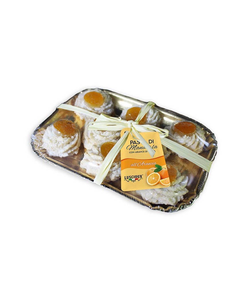 LUSCIOUX - OMNIA GROUP SRL - Wholesale Cookie - Orange Almond Paste in a tray | 150 g