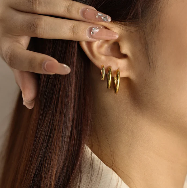 Koch La Ni Jewelry - Vente Petits anneaux - Boucles d'oreilles créoles plaquées or 18K2