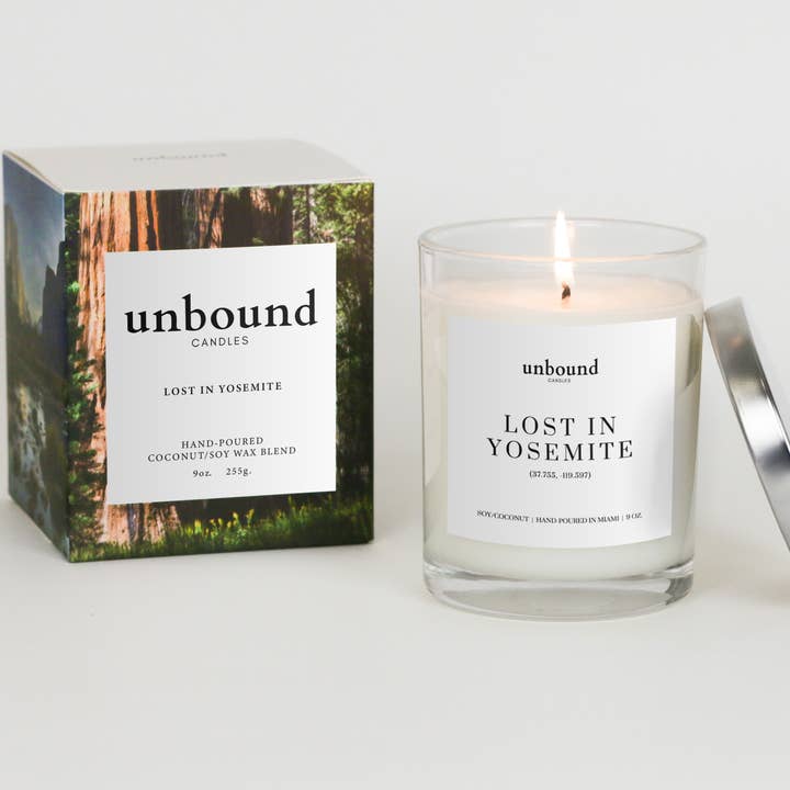 Lost In Yosemite - Coconut Soy Destination Candle - 9oz for wholesale by Unbound Candles