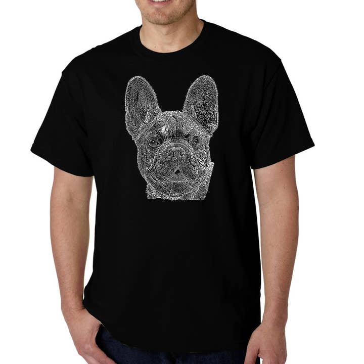 Franska Bulldog T-shirt Herr för wholesale av LA Pop Art