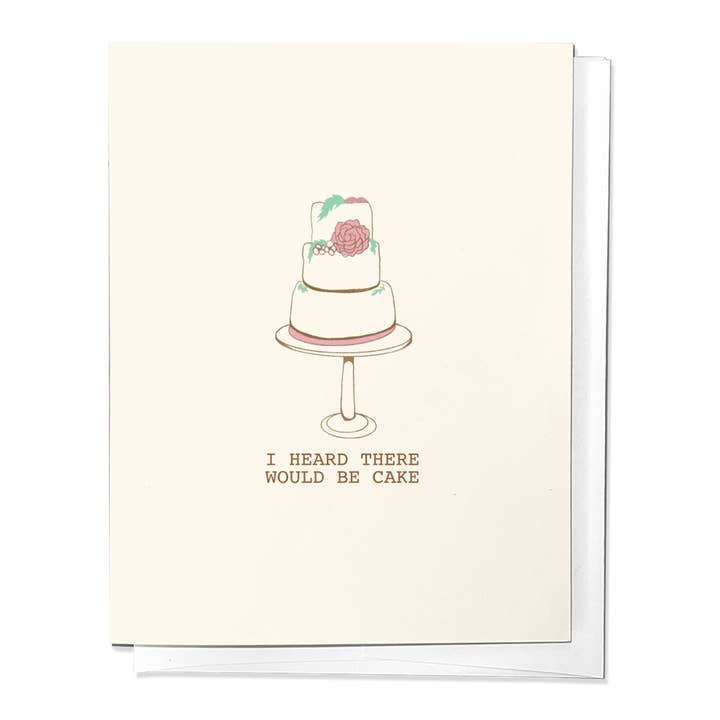 Biglietto di auguri di auguri per matrimonio con scritta I Heard There Was Cake per la vendita all'ingrosso da parte di Parcel Island
