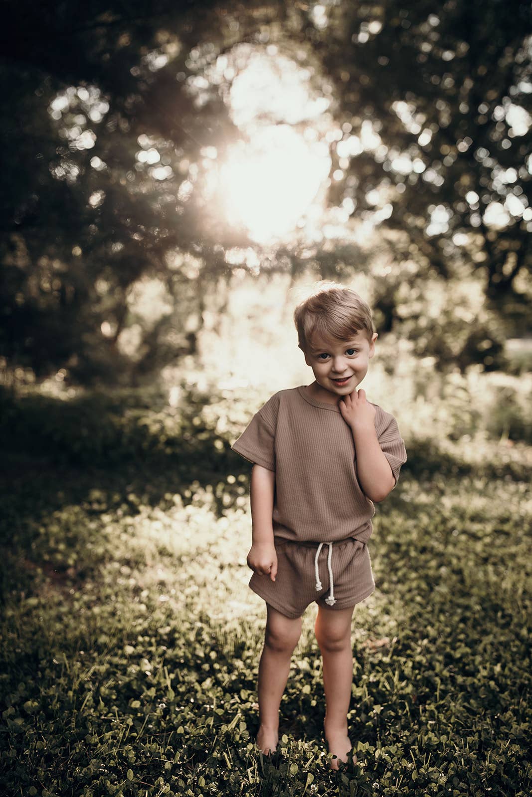 Three Little Tots - Wholesale Top & Short Set - Kids - Cocoa Sands Neutral Summer Waffle Toddler Top & Bottom Set20