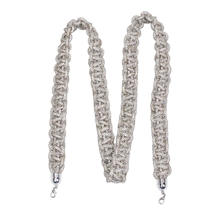 Silver Dazzling Dreams Crystal Rhinestone Bag Shoulder Strap for wholesale on Faire