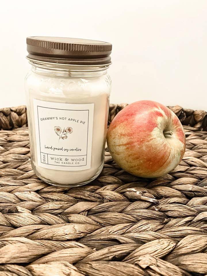 Grammy's Hot Apple Pie for wholesale by Wick & Wood The Candle Co