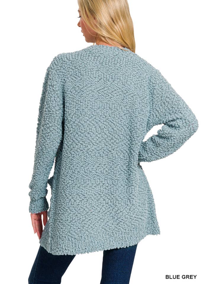 Vanilla Monkey - Wholesale Cardigan - Women's - Long Sleeve Popcorn Sweater Cardigan With Pockets