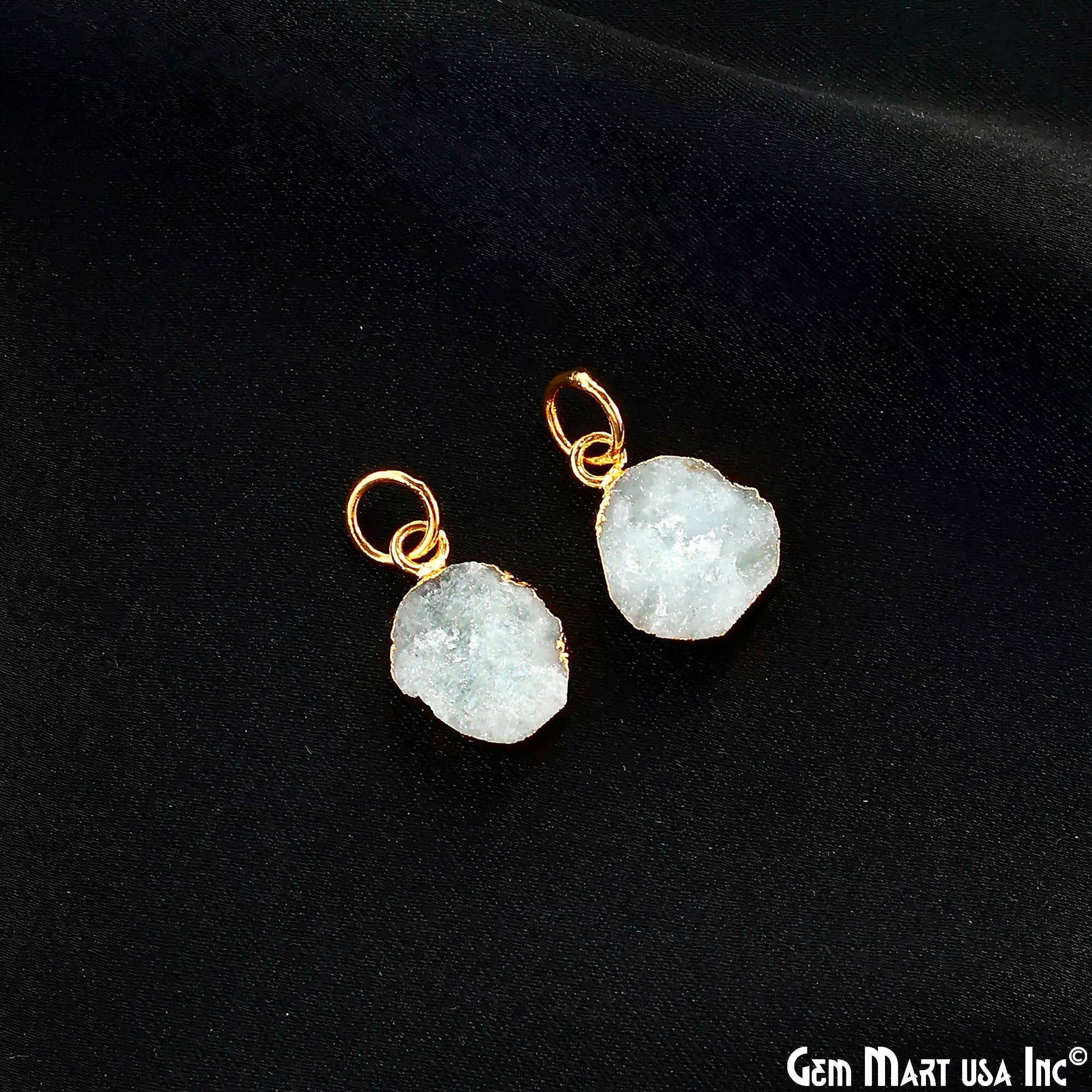 GemMartUSA - Wholesale Pendant/Charm Necklace - Rough Gemstone 16x10mm Gold Electroplated Single Bail Charm2