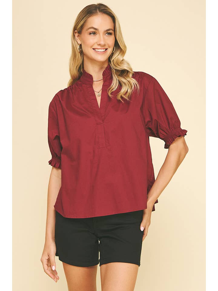 PINCH - Wholesale Blouse - Women's - BALLOON SLEEVE BLOUSE TOP - 6105T