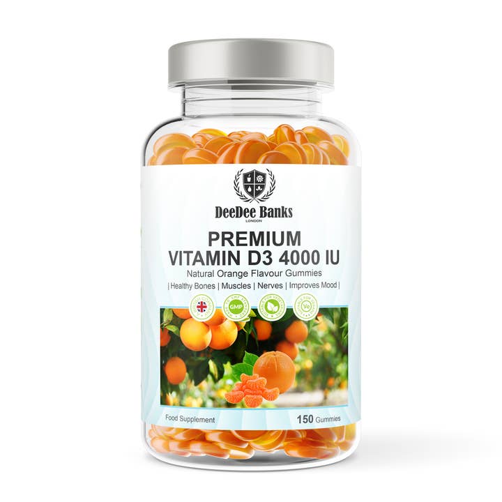 DDB ACTIVEâ„¢ - Wholesale Retailer Display - Beauty & Wellness - Premium VitaminD3 4000iu-150 Natural Orange Flavour Gummies)