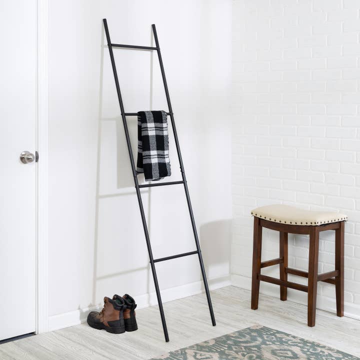 Honey-Can-Do - Wholesale Free Standing Shelf - Black Leaning Ladder Rack