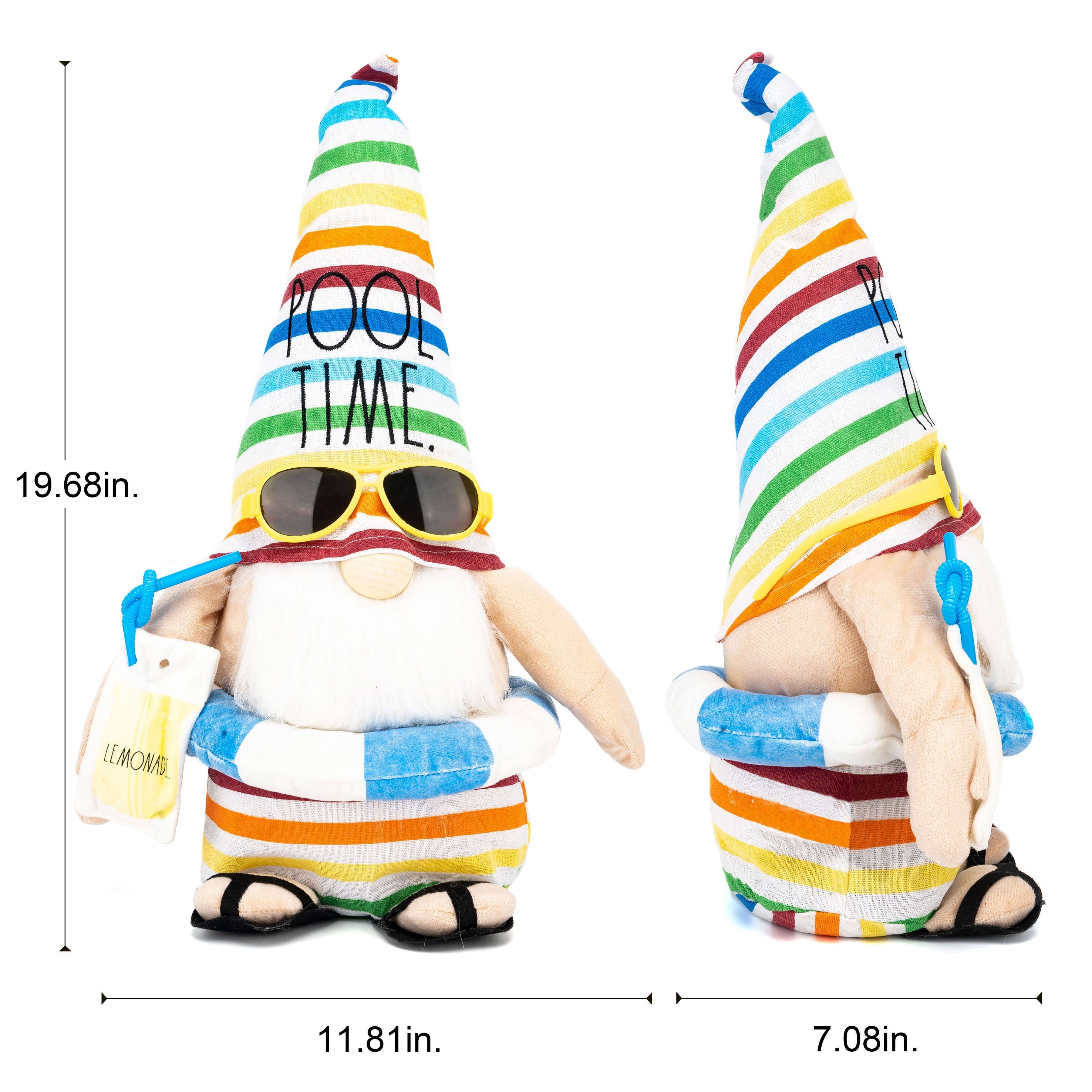 DesignStyles Home - Venta al por mayor Artículo decorativo de mesa - Gnomo de verano de peluche Rae Dunn «Pool Time»2