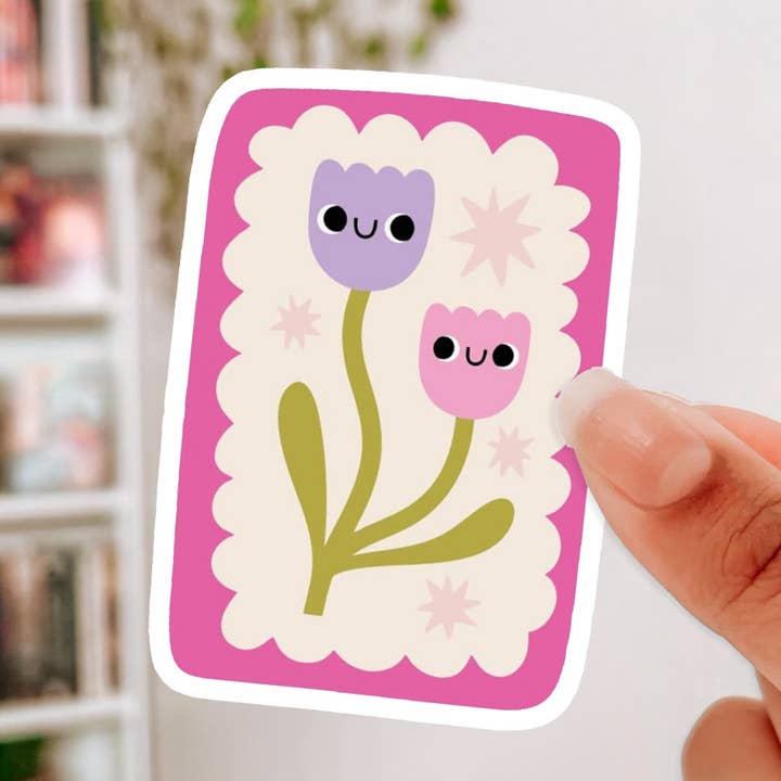 Happy Tulips Sticker for wholesale by Oats & Honey