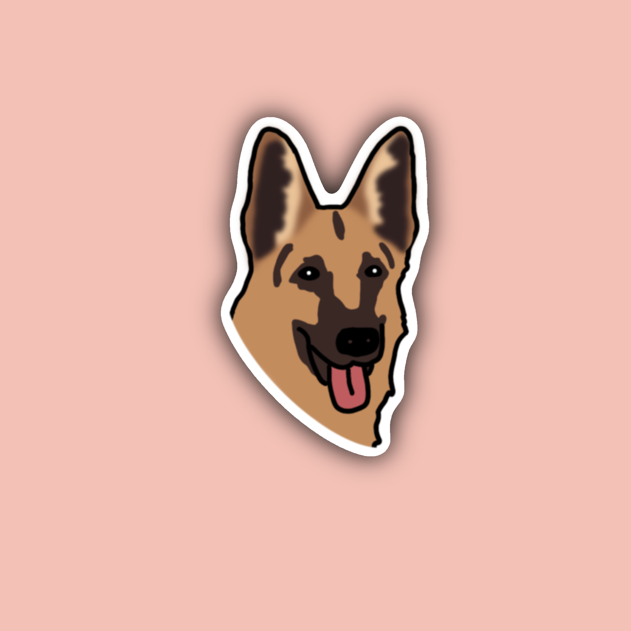 Delmarva Stickers - Wholesale Sticker - German Shepherd Face - 3" Waterproof Sticker0