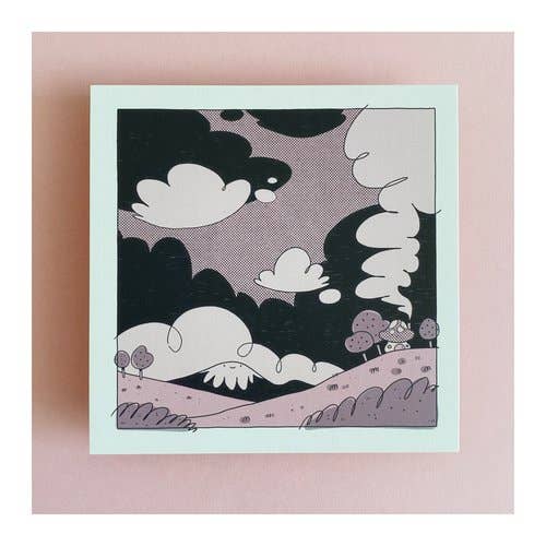 Stampa da cartolina con paesaggio della casa dei funghi per la vendita all'ingrosso da parte di Sydney Warnes