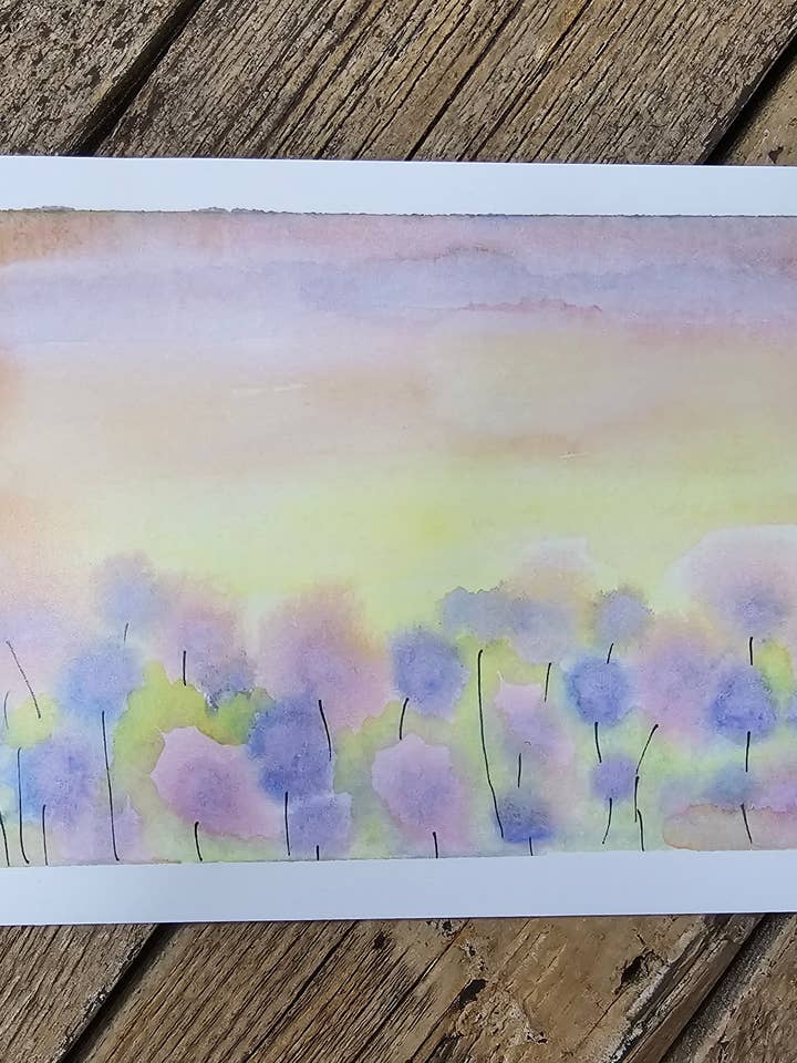 Pastel Puff Wildflower Watercolor Prints -Set of 2 for wholesale by Survivors Alliance for Growth and Employment