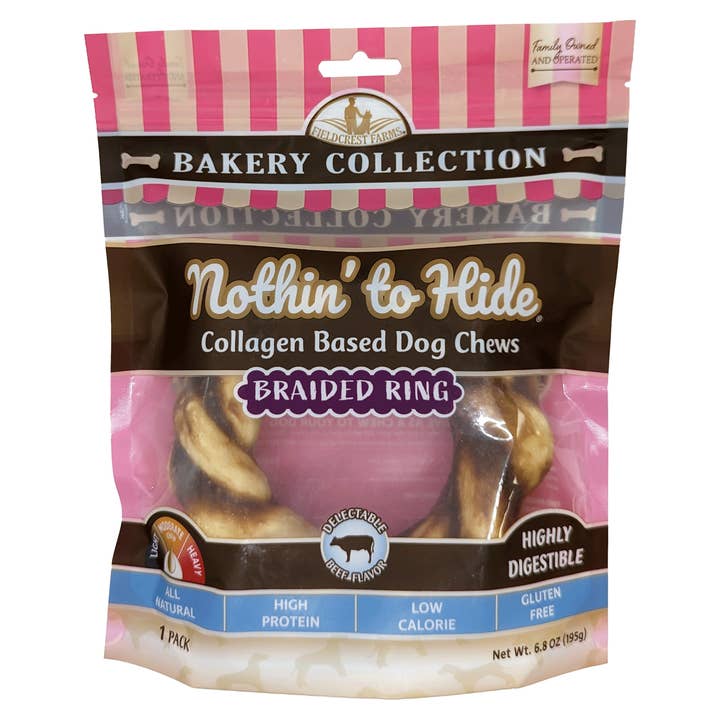 Playful Tail - Wholesale Pet Treats - Dog - Nothin' To Hide Bakery Beef Braided Ring Dog Treats (2 Sizes Available)1