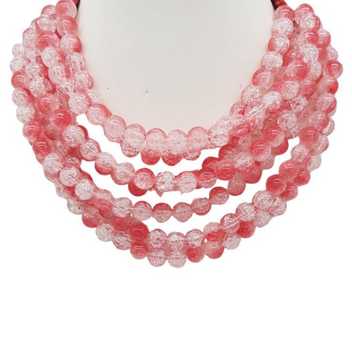 anbfashion - Wholesale Kralen/parelketting - NIEUWE GELAAGDE HALSKETTING MET DIKKE KRALEN JKN-140