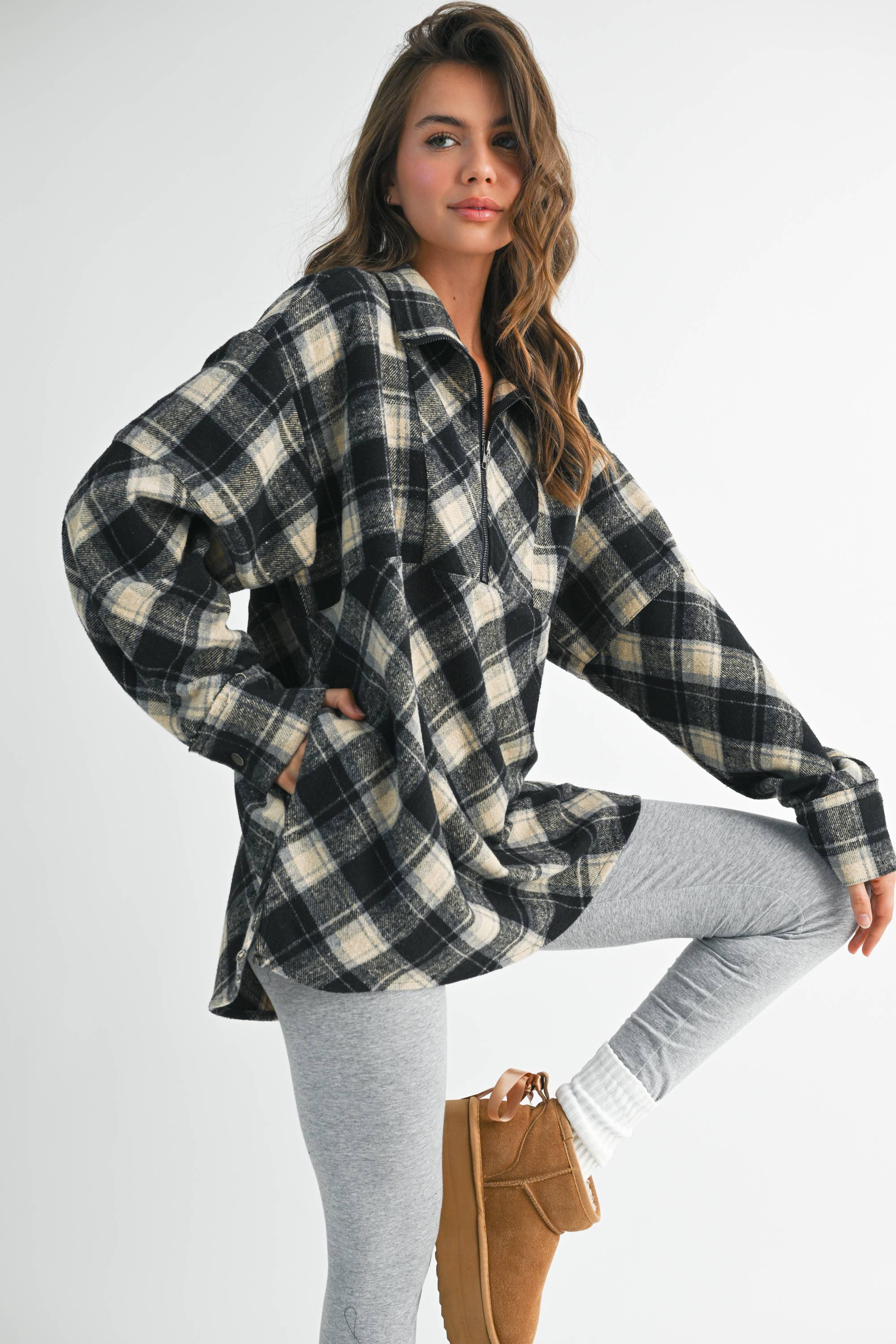 AEMI + CO - Wholesale Sweatshirt - Women's - 8421EK Mya Plaid Pullover 18