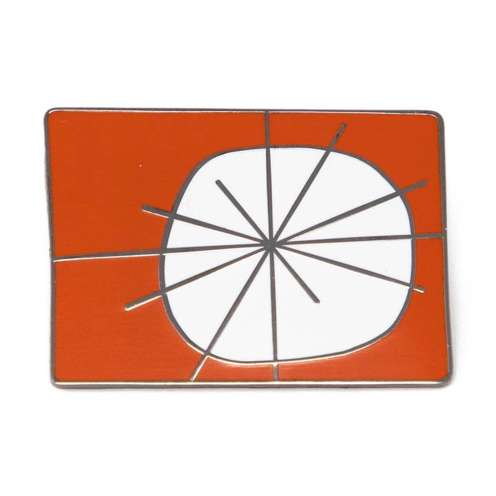 Atomic Orange Cloisonne Pin for wholesale by Destination PSP