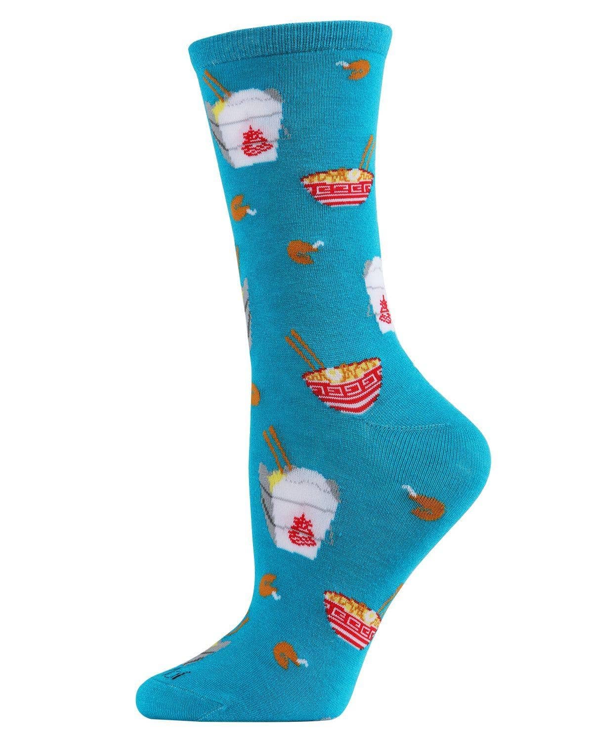 Infinity Classics International Inc. - Vente Chaussettes – femme - Chaussettes Crew MeMoi Let's Order Takeout Bamboo Blend3