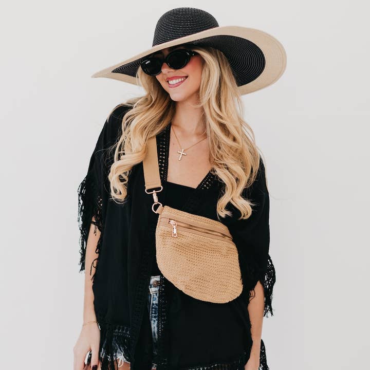 Pretty Simple - Wholesale Belt Bag - Women's - Rachel Raffia Bum Bag