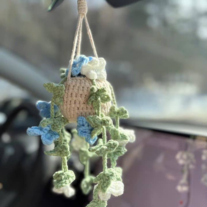 Anh2 LTD - Wholesale Decorative Tabletop Object - Crochet Hanging Plant For Car, Crochet Flower, Pothos Plant