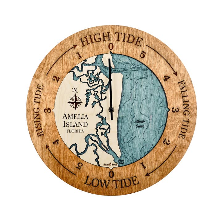 Sea & Soul Nautical Chart Art - Wholesale Wall Clock - Florida East Coast Nautical Chart Tide Clock-Many Locations28
