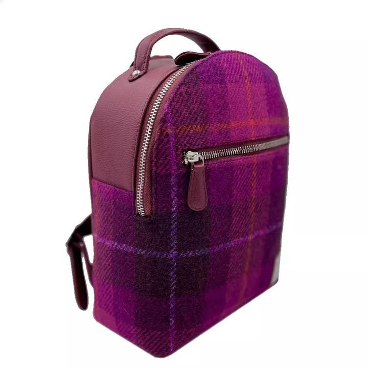 Zaino Harris Tweed a Quadri Viola per la vendita all'ingrosso da parte di maccessori