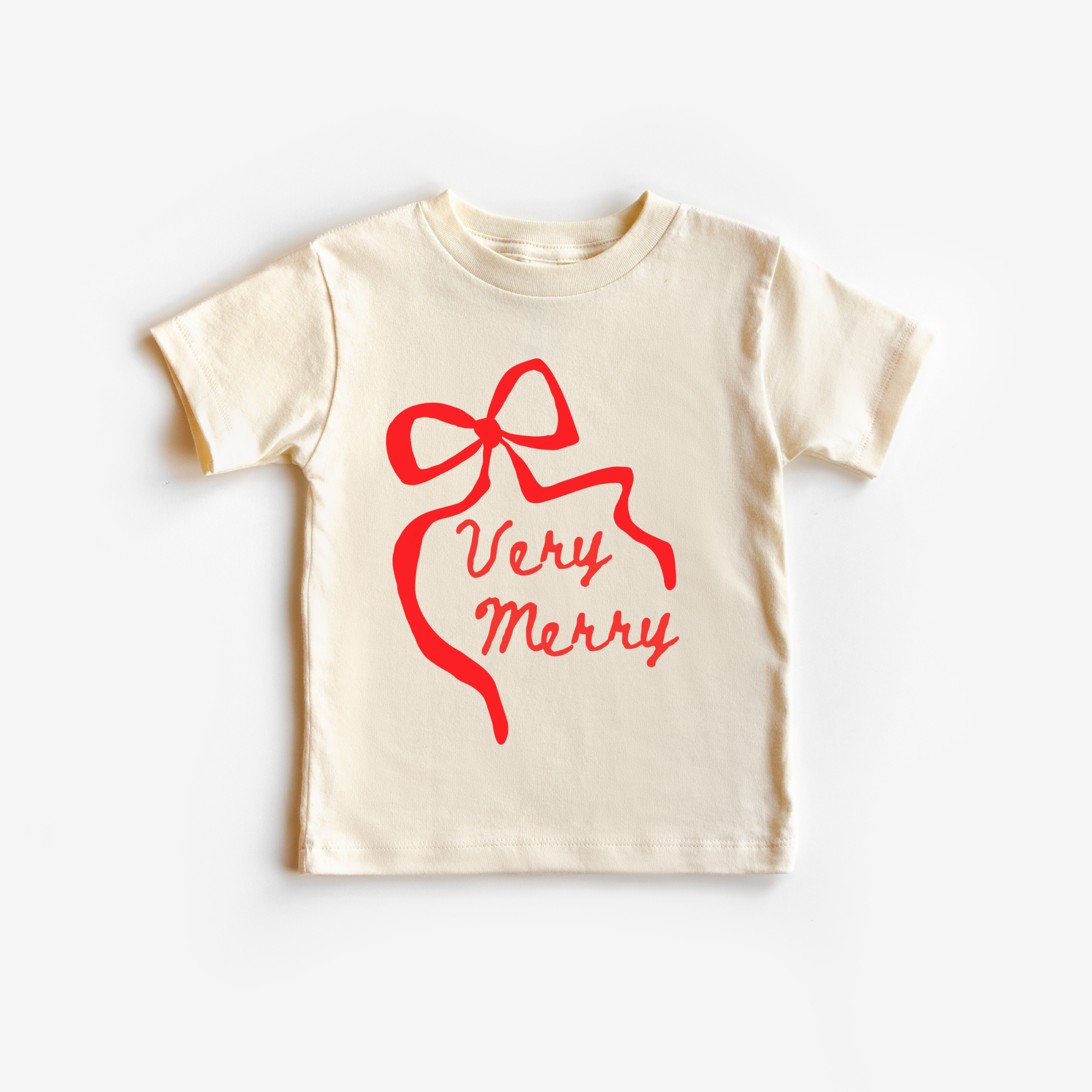 Benny & Ray Apparel - Wholesale Screen Printed T-Shirt - Kids - Very Merry Santa Claus Merry and Bright Bow Christmas Shirt 4