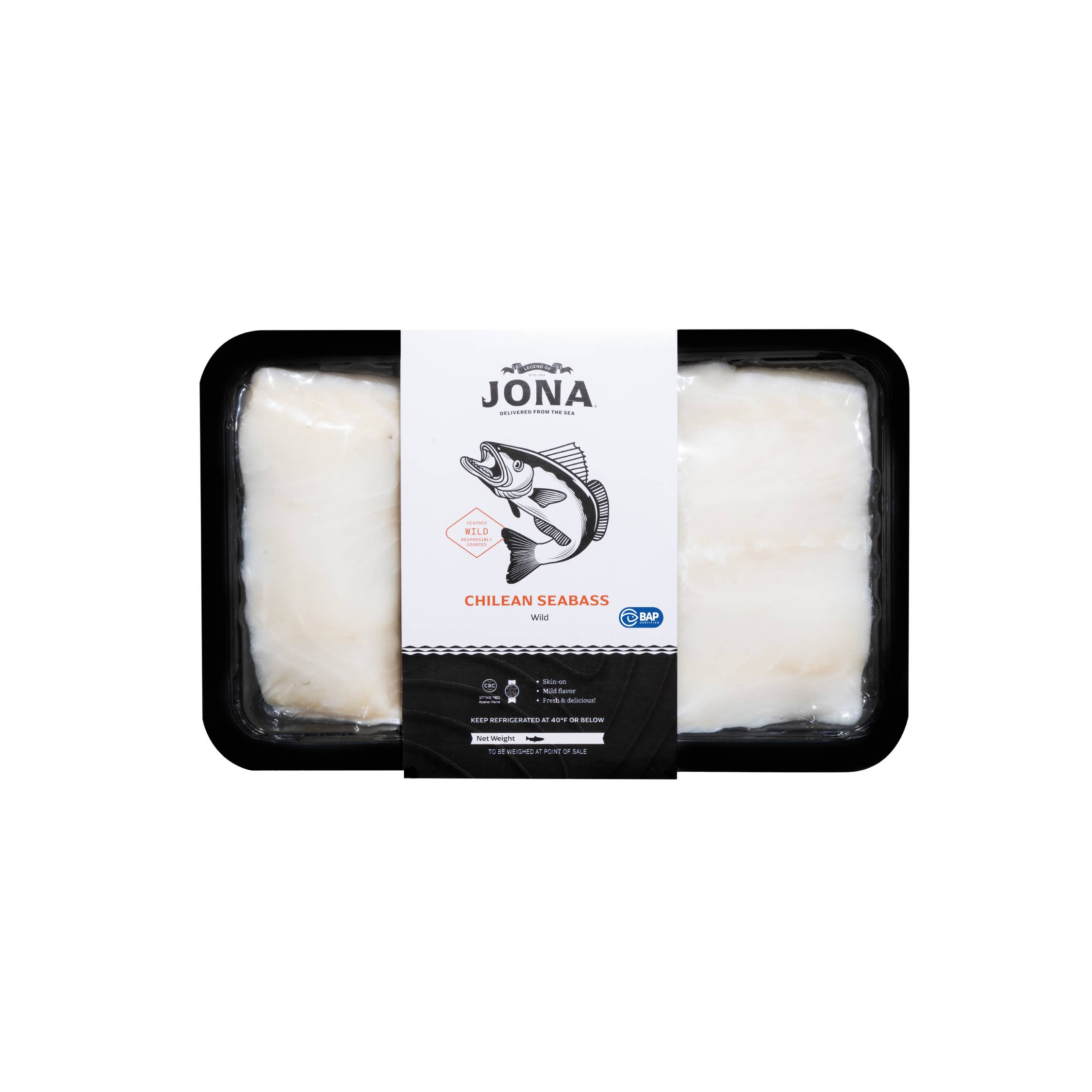 Legend of Jona - Wholesale Fish/Seafood - JONA Chilean Seabass Fillets 2ct - 8oz - Tray Packed