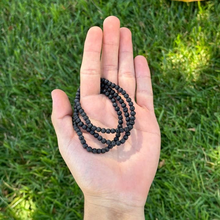 Earths Elements Wholesale - Wholesale Jewelry Set - Crystal Bracelet - 4mm Lava, pack of 5