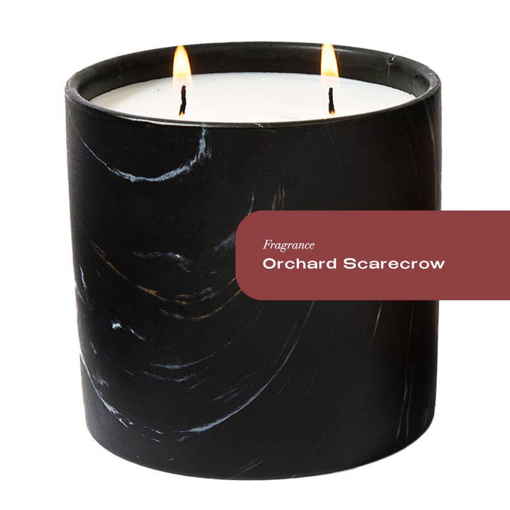 Orchard Scarecrow Black Marquina Candle 17oz for wholesale by Plant Based Candles