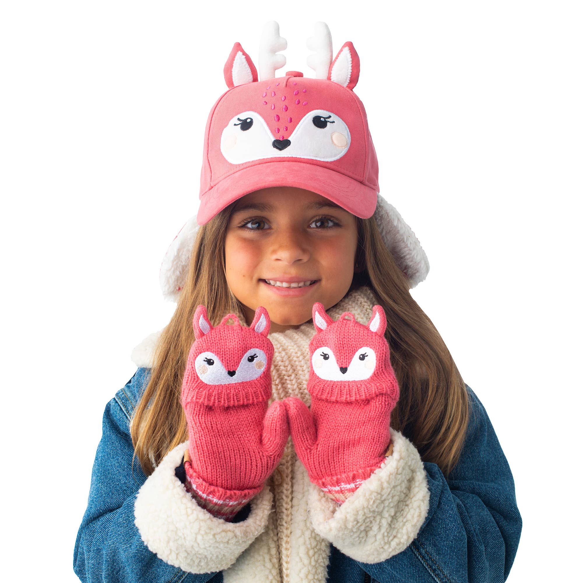 FlapJackKids – wholesale Baseball cap – Kids – 3D Caps with Earflaps - Deer2