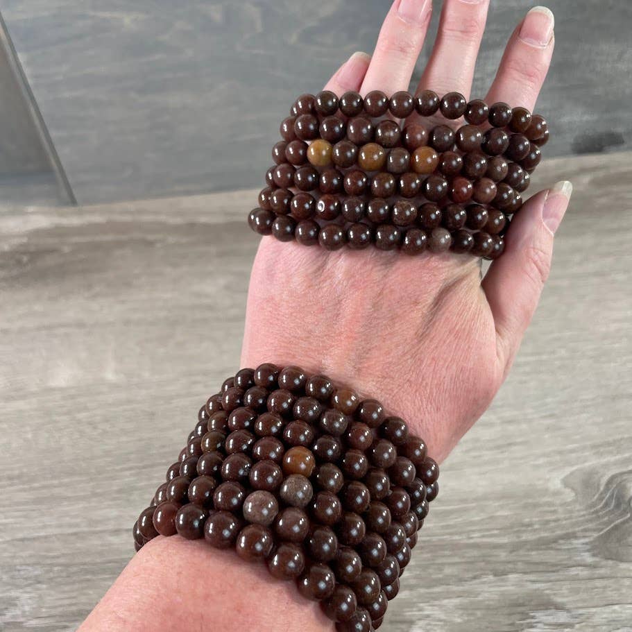 Keystone Crystals - Wholesale Beaded Bracelet - 8mm Round Gemstone Beaded Bracelets – Assorted Crystals Bulk85