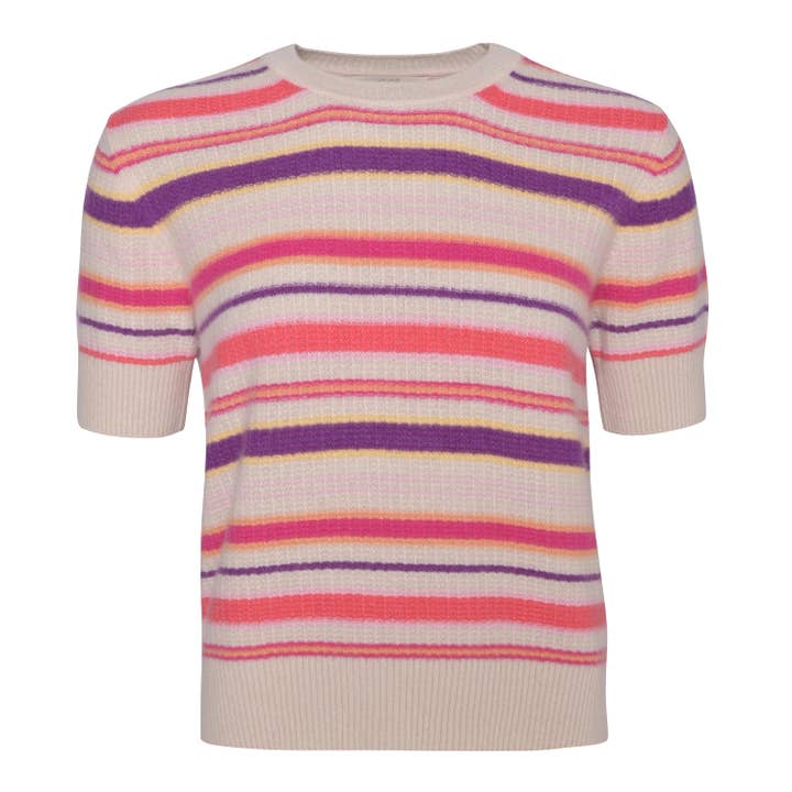 Cashmere Pullover Nellie-cs Stripes in Orchid for wholesale by cute stuff GmbH