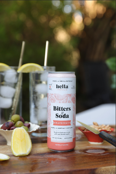 Hella Cocktail Co. - Wholesale Non-Alcoholic Aperitif/Mocktail - Bitters & Soda: Grapefruit 12oz, 4-Pack5