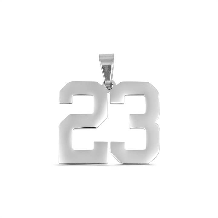 WJW - Wholesale Individual Charm/Pendant - Stainless Steel Sport Number Pendants23