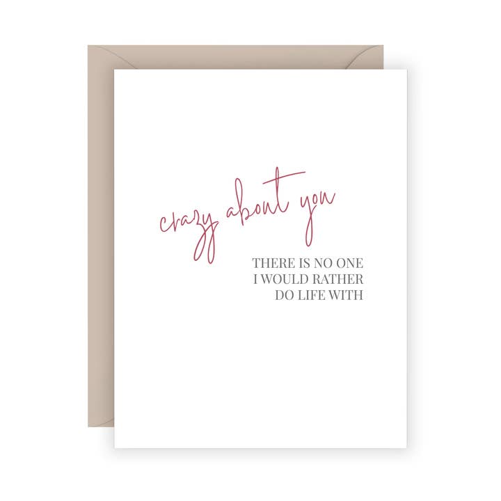 Crazy About You Card for wholesale by Carina Paper Co.