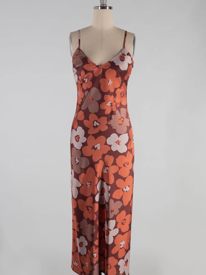 Robe en satin sans manches à fleurs FSD28854-STK 6PK pour la vente par Fascination by Intrend