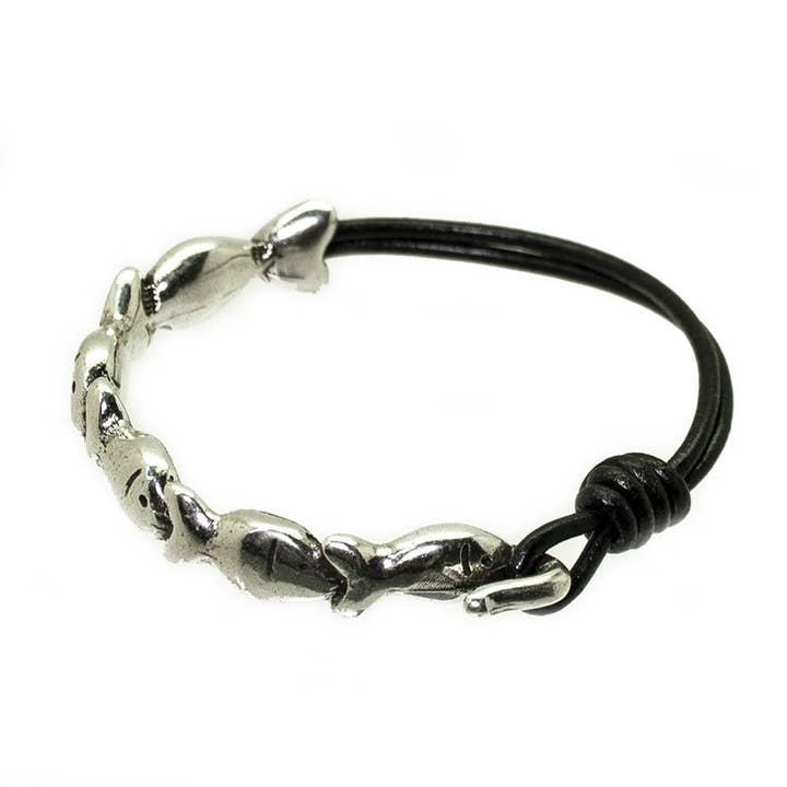 Lederarmband „5 Fishes“ für den Großhandel von Las Joyas de Amanda