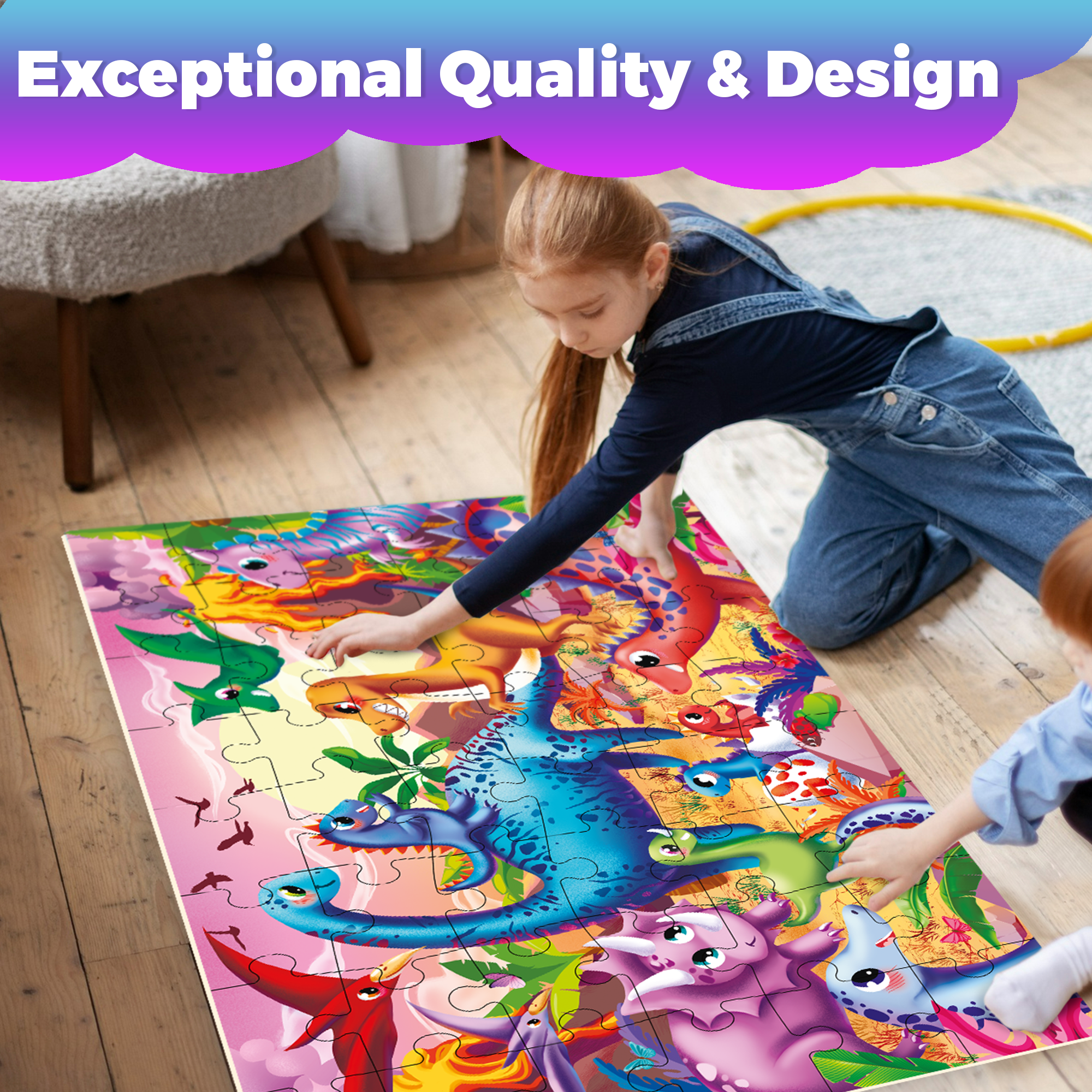 QUOKKA - Wholesale Puzzle - Kids - Dino Giant Floor Puzzles for Kids | 48 pieces7