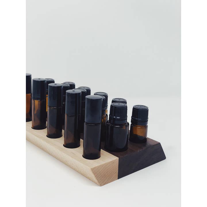 Kindred Essentials - Wholesale Oil/Vinegar Dispenser - Black Walnut and Maple Slant Holder2