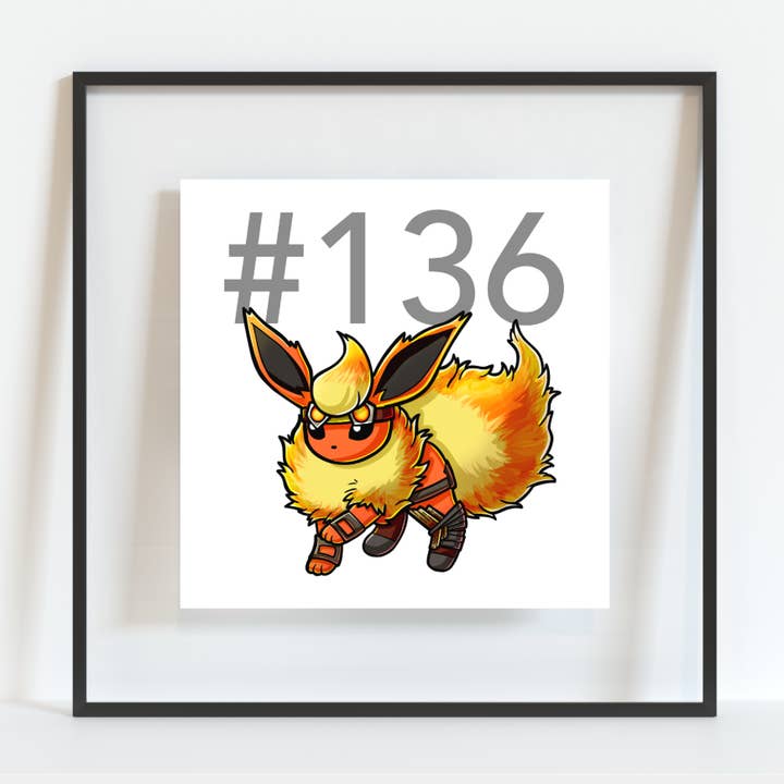 Poster Flareon Pokemon Pirate Gamer pour la vente par Colour Me Fun