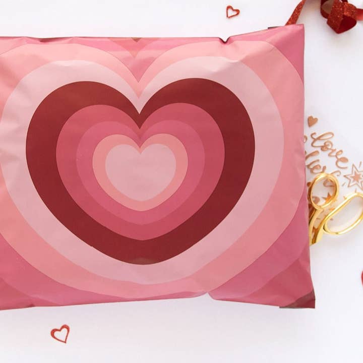 14x17 Alla hjärtans dag hjärtformade polykuvert kvantitet 100 för wholesale av Majestic mailers