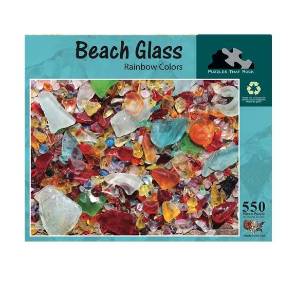 Puzzles That Rock - Wholesale Puzzle - Adult - Beach Glass: Rainbow Colored 550 Piece Jigsaw Puzzle