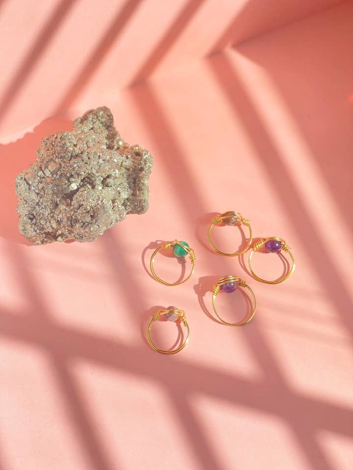 Crystal Wired Rings for wholesale by Nizhoni Diosa Spirit