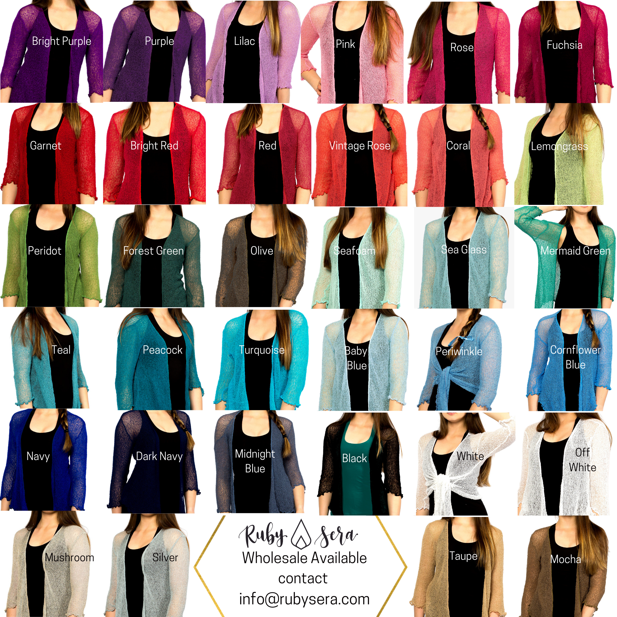 Ruby Sera – Engroshandel Cardigan - Dame – Letvægts sommer cardigan dansesweater15