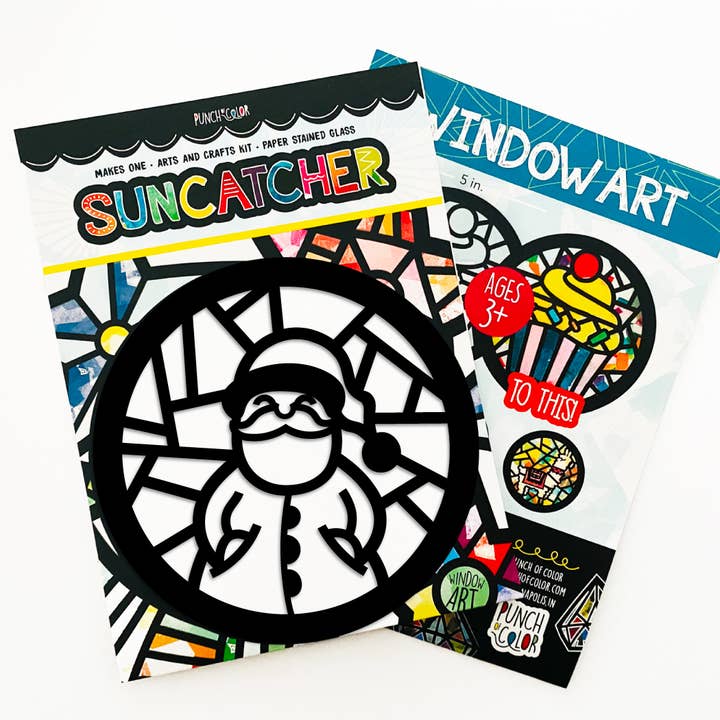 Punch of Color - Wholesale DIY Craft Kit - Kids - Santa Claus Suncatcher Kit1